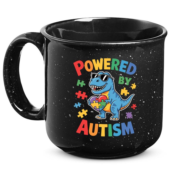 Powered By Autism For Autism Awareness 15oz Campfire Ceramic Mug