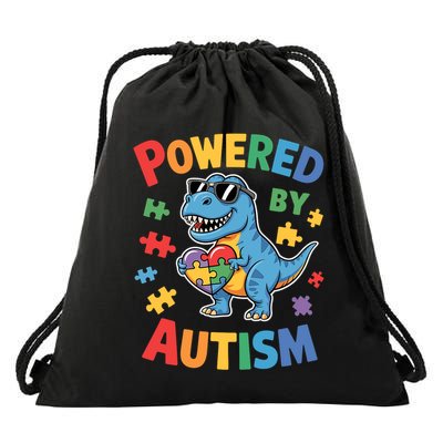 Powered By Autism For Autism Awareness Drawstring Bag
