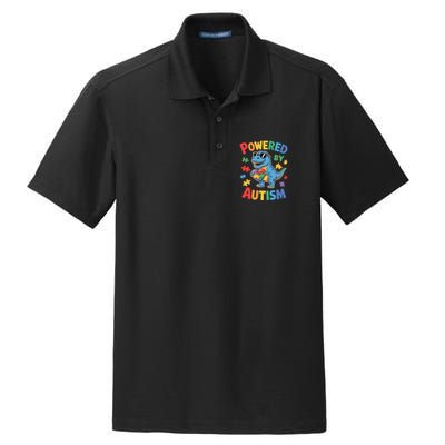 Powered By Autism For Autism Awareness Dry Zone Grid Polo