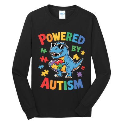 Powered By Autism For Autism Awareness Tall Long Sleeve T-Shirt