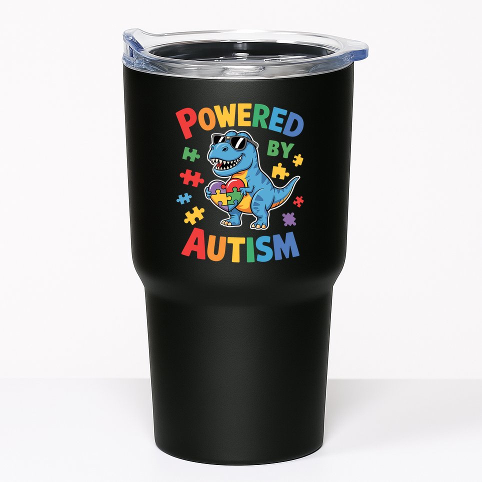 Powered By Autism For Autism Awareness Tumbler