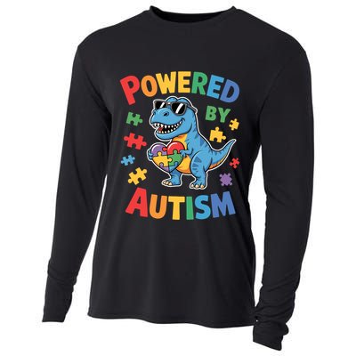 Powered By Autism For Autism Awareness Cooling Performance Long Sleeve Crew