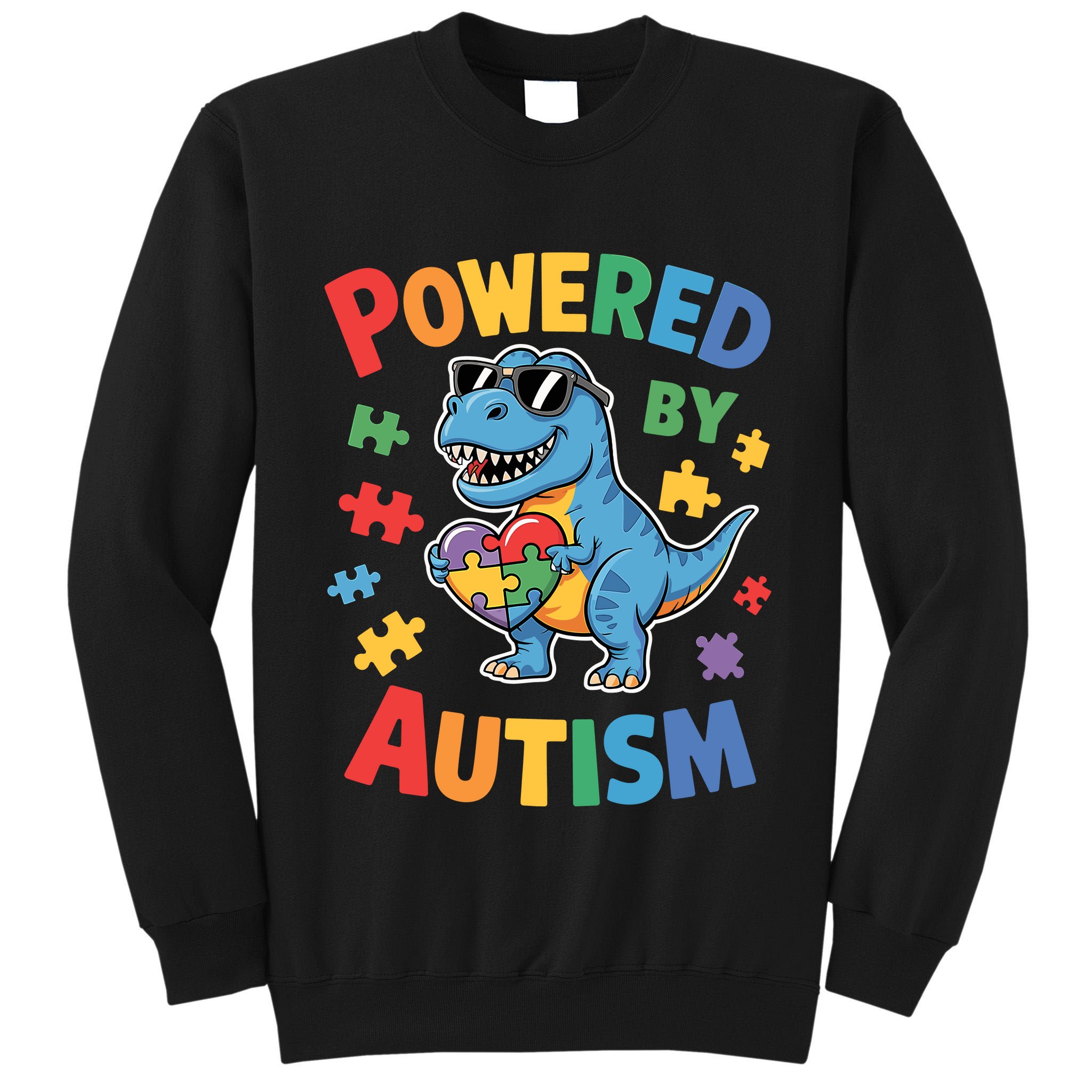 Powered By Autism For Autism Awareness Tall Sweatshirt