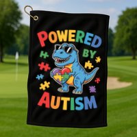 Powered By Autism For Autism Awareness Golf Towel