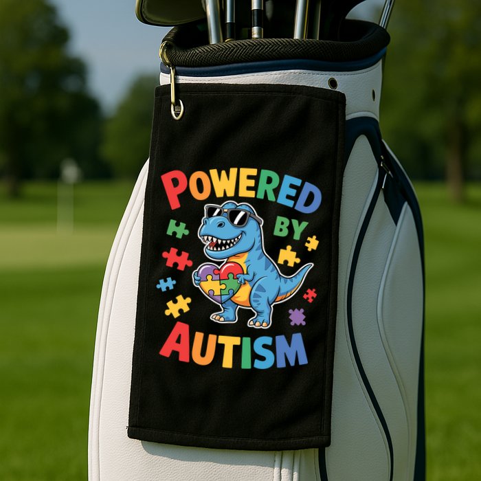 Powered By Autism For Autism Awareness Golf Towel