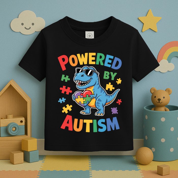 Powered By Autism For Autism Awareness Toddler T-Shirt
