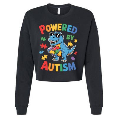 Powered By Autism For Autism Awareness Cropped Pullover Crew