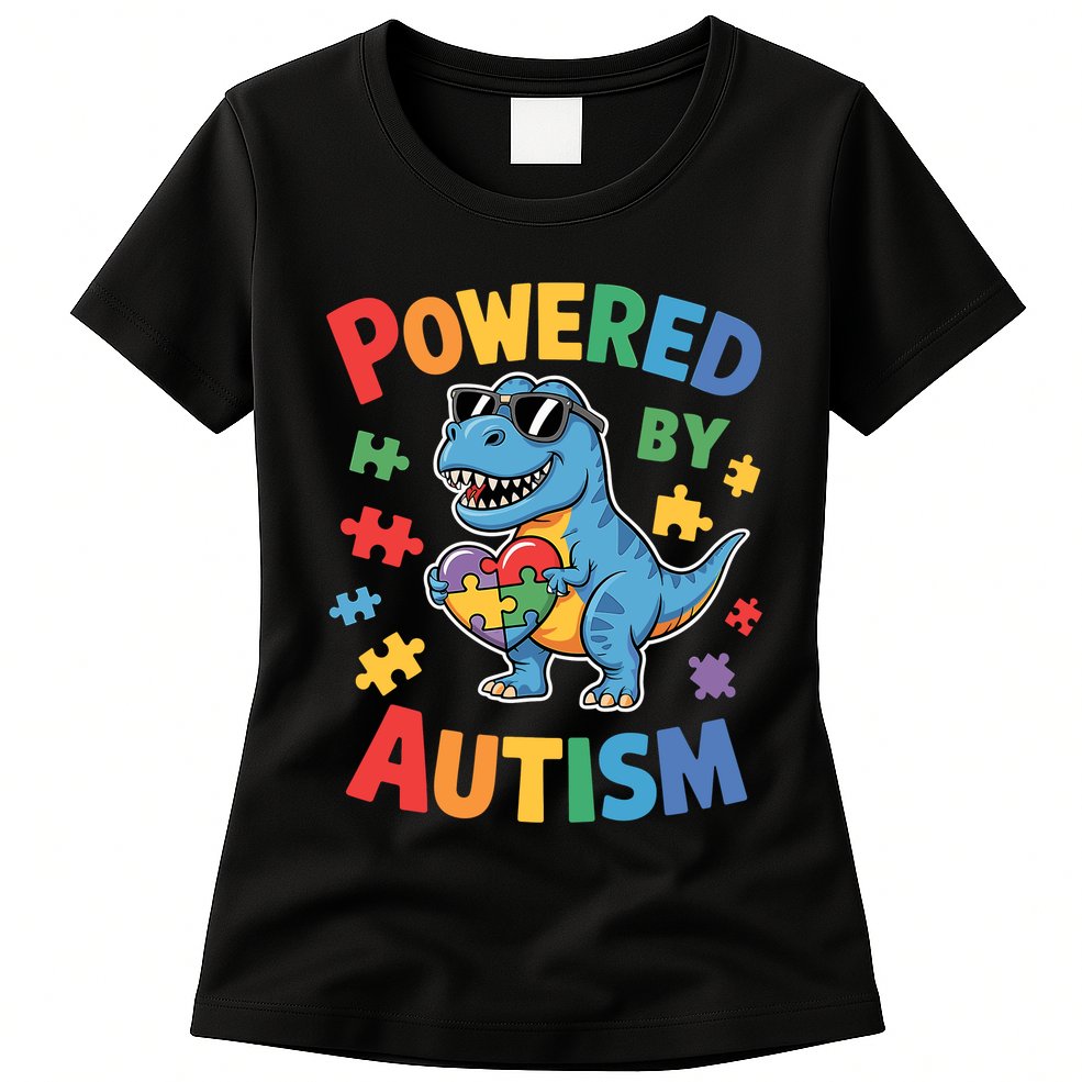 Powered By Autism For Autism Awareness Womens T-Shirt