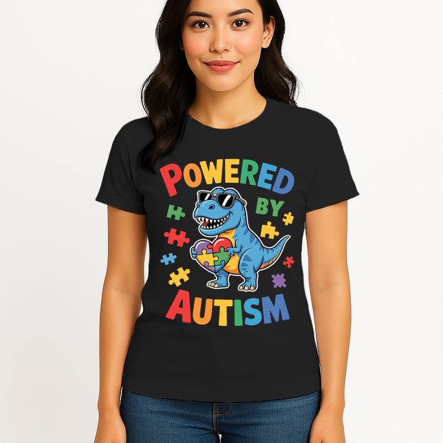 Powered By Autism For Autism Awareness Womens T-Shirt