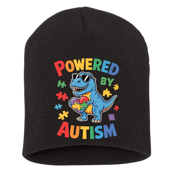 Powered By Autism For Autism Awareness Short Acrylic Beanie