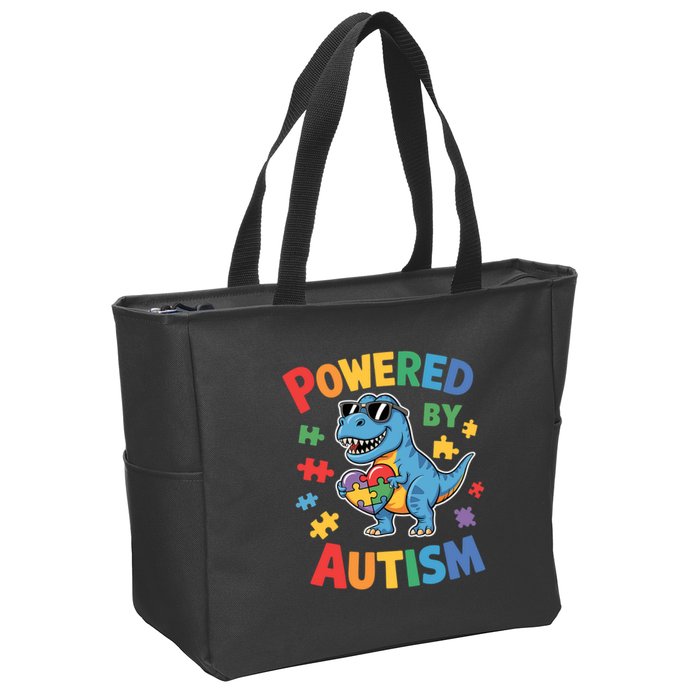 Powered By Autism For Autism Awareness Zip Tote Bag