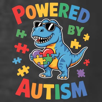 Powered By Autism For Autism Awareness T-Shirt