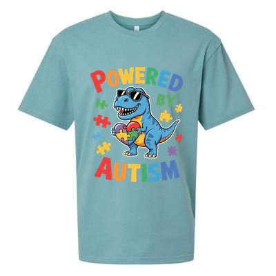 Powered By Autism For Autism Awareness Sueded Cloud Jersey T-Shirt