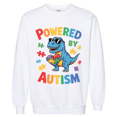 Powered By Autism For Autism Awareness Garment-Dyed Sweatshirt