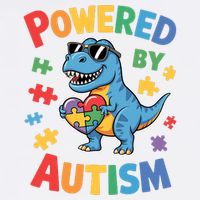 Powered By Autism For Autism Awareness Garment-Dyed Sweatshirt