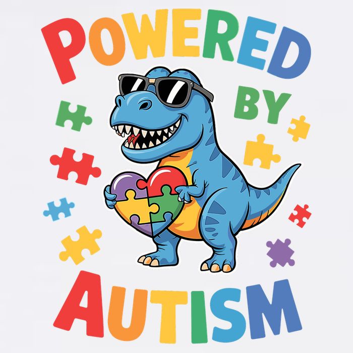 Powered By Autism For Autism Awareness Garment-Dyed Sweatshirt