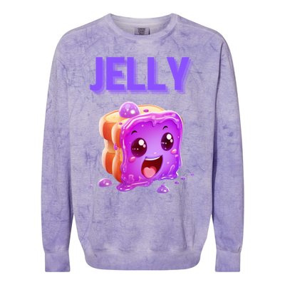 Peanut Butter And Jelly Matching Couple Best Friends Lover Gift Colorblast Crewneck Sweatshirt