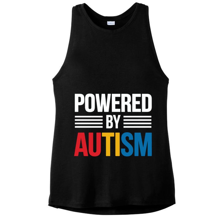 Powered By Autism For Autism Awareness Ladies PosiCharge Tri-Blend Wicking Tank