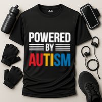 Powered By Autism For Autism Awareness Cooling Performance Crew T-Shirt