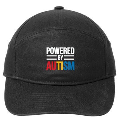 Powered By Autism For Autism Awareness 7-Panel Snapback Hat