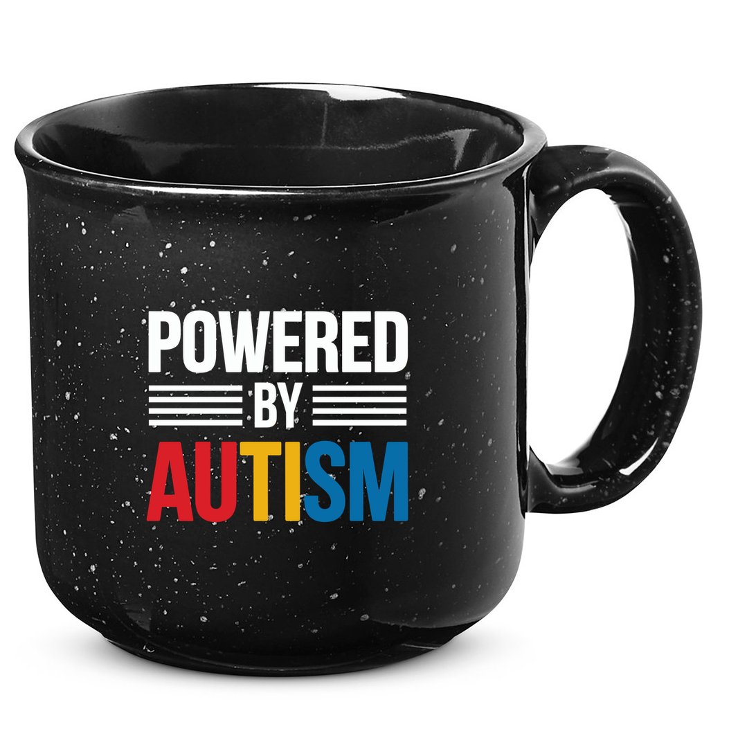 Powered By Autism For Autism Awareness 15oz Campfire Ceramic Mug