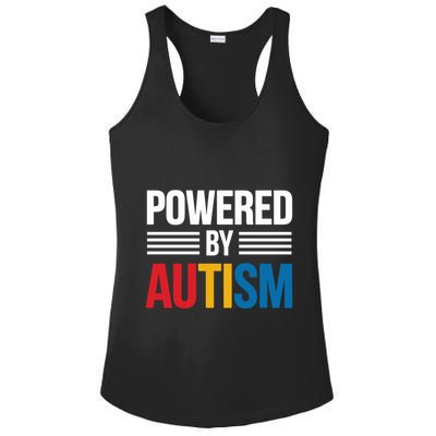 Powered By Autism For Autism Awareness Ladies PosiCharge Competitor Racerback Tank