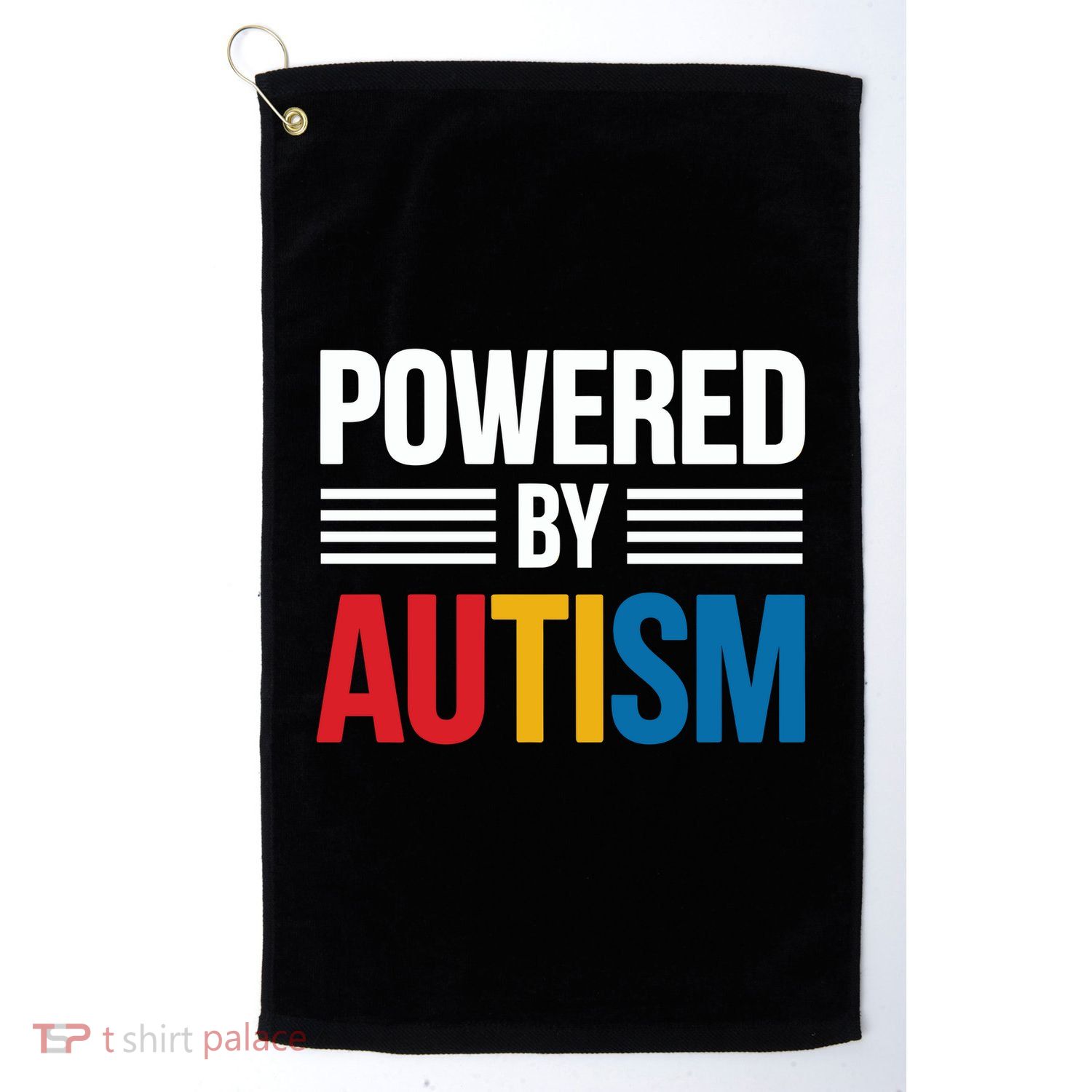 Powered By Autism For Autism Awareness Golf Towel