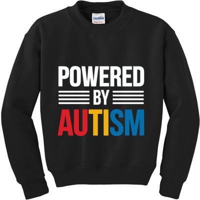 Powered By Autism For Autism Awareness Kids Sweatshirt