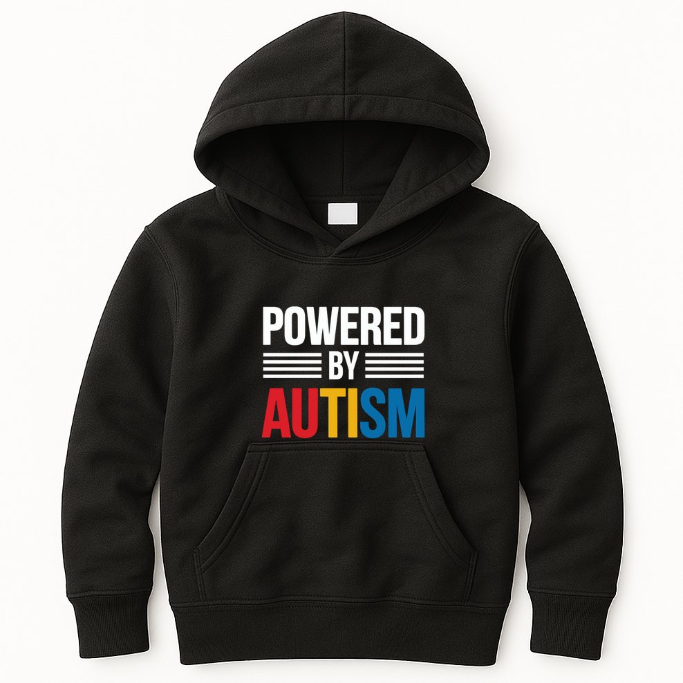 Powered By Autism For Autism Awareness Kids Hoodie