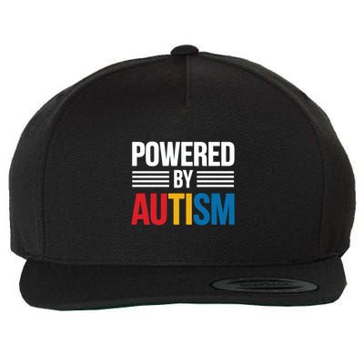 Powered By Autism For Autism Awareness Wool Snapback Cap