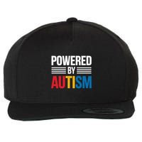 Powered By Autism For Autism Awareness Wool Snapback Cap