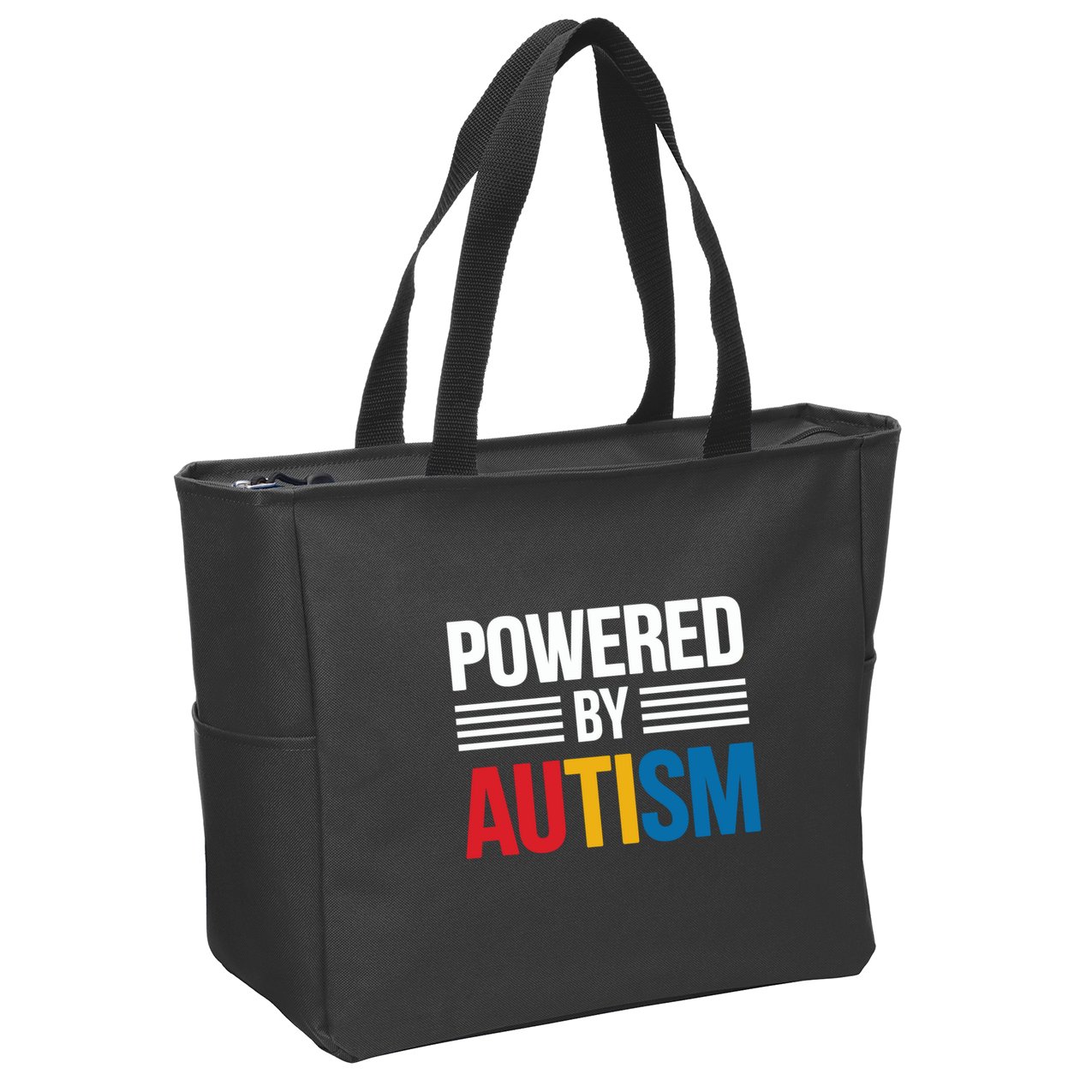Powered By Autism For Autism Awareness Zip Tote Bag
