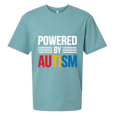 Powered By Autism For Autism Awareness Sueded Cloud Jersey T-Shirt
