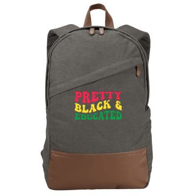 Pretty Black And Educated I Am The Strong African Queen Girl Cotton Canvas Backpack