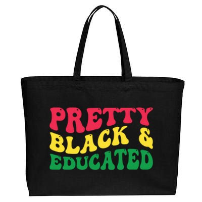 Pretty Black And Educated I Am The Strong African Queen Girl Cotton Canvas Jumbo Tote