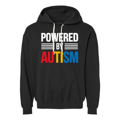 Powered By Autism For Autism Awareness Garment-Dyed Fleece Hoodie