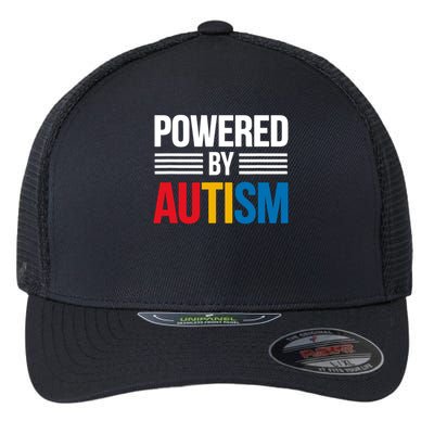 Powered By Autism For Autism Awareness Flexfit Unipanel Trucker Cap