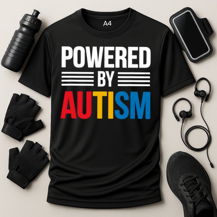 Powered By Autism For Autism Awareness Cooling Performance Crew T-Shirt