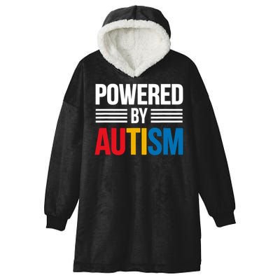 Powered By Autism For Autism Awareness Hooded Wearable Blanket