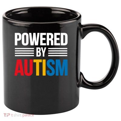 Powered By Autism For Autism Awareness 11oz C Handle Ceramic Mug