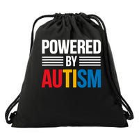 Powered By Autism For Autism Awareness Drawstring Bag