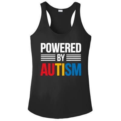 Powered By Autism For Autism Awareness Ladies PosiCharge Competitor Racerback Tank