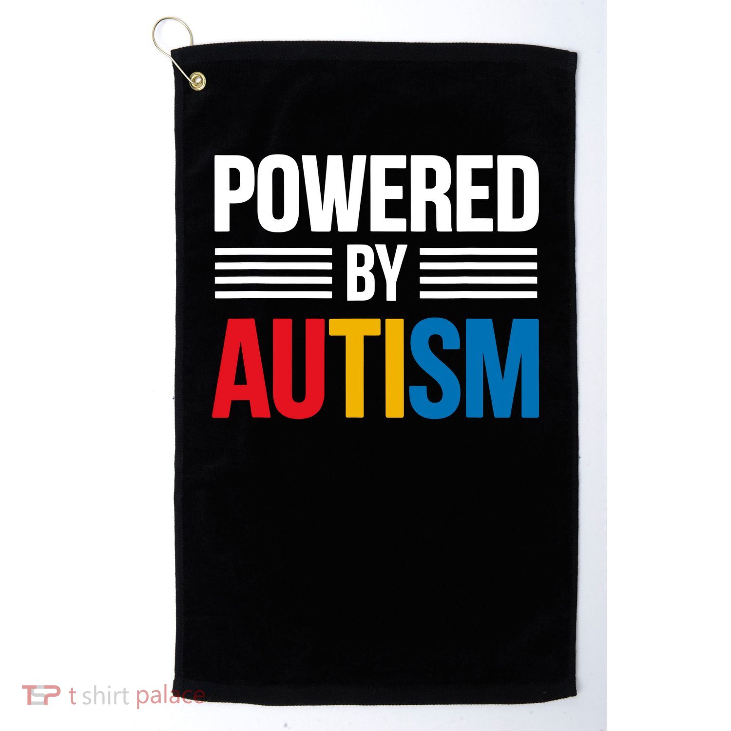 Powered By Autism For Autism Awareness Golf Towel
