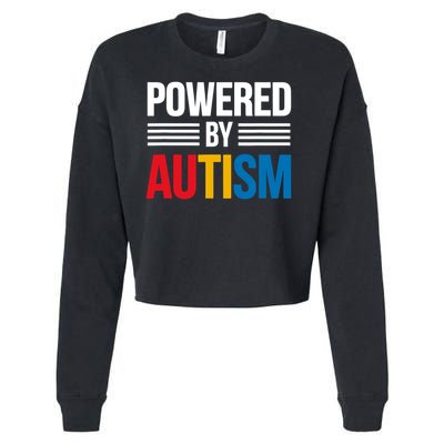 Powered By Autism For Autism Awareness Cropped Pullover Crew