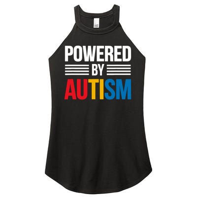 Powered By Autism For Autism Awareness Women's Perfect Tri Rocker Tank