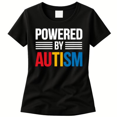 Powered By Autism For Autism Awareness Womens T-Shirt
