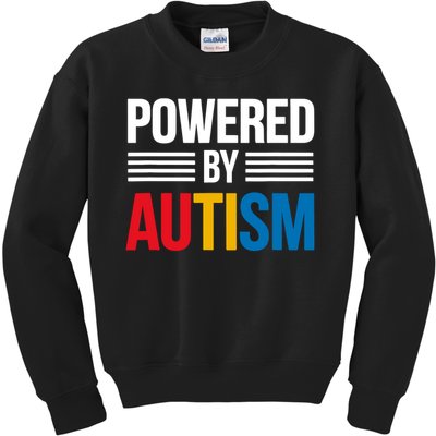 Powered By Autism For Autism Awareness Kids Sweatshirt