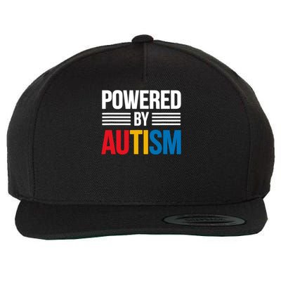 Powered By Autism For Autism Awareness Wool Snapback Cap