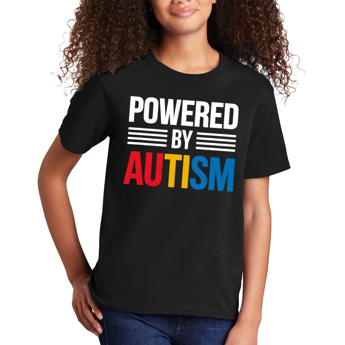 Powered By Autism For Autism Awareness Kids T-Shirt