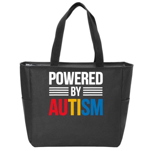 Powered By Autism For Autism Awareness Zip Tote Bag